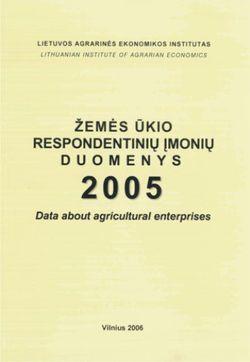 Žemės ūkio respondentinių įmonių duomenys 2005