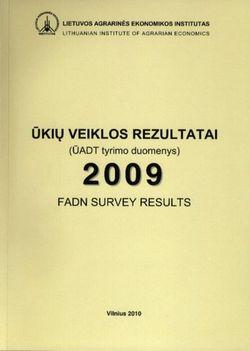 Ūkių veiklos rezultatai (ŪADT tyrimo duomenys) 2009